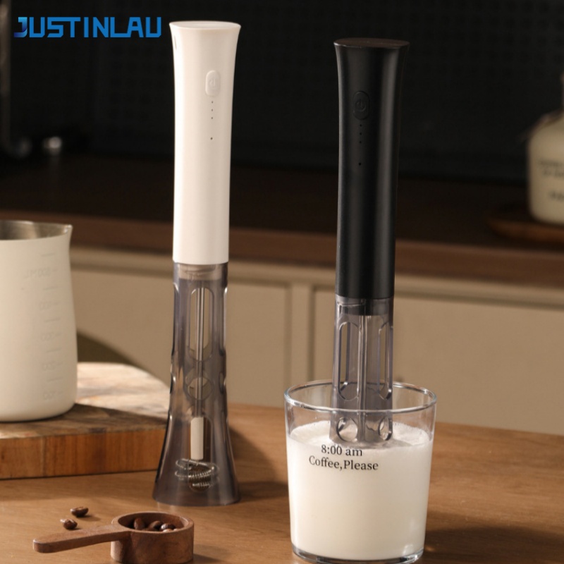 Electric Milk Frother Handheld - JUSTINLAU: espumador de leche eléctrico portátil,